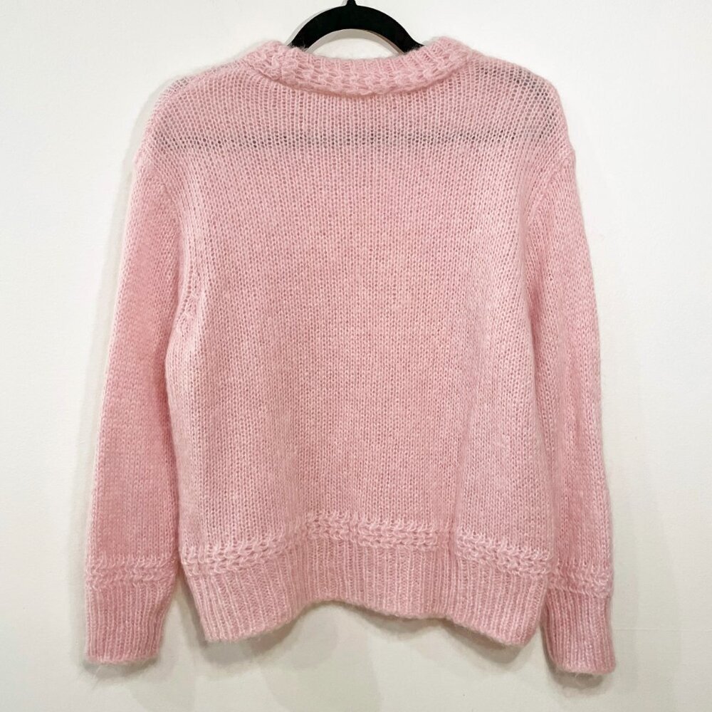 EUC Sezane Chuck Mohair Alpaca Crewneck Sweater Pink Small - Picture 3 of 6